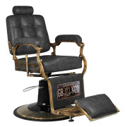 GABBIANO FRISÖRSTOL “BOSS” HD LÄDER I GAMMAL STIL, SVART