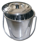 S/S-bucket med lock - 12 l