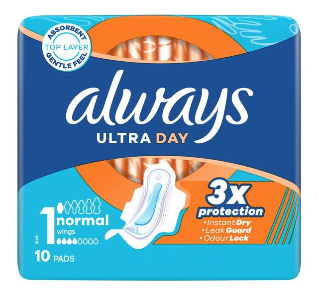 Always Ultra Normal Plus Med Vingar 10St