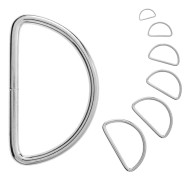 D-ringar i metall, ovetsad D-ringöppning, nickelpläterad stålhalvrund metallring, DIY D-ringspänne, remmar