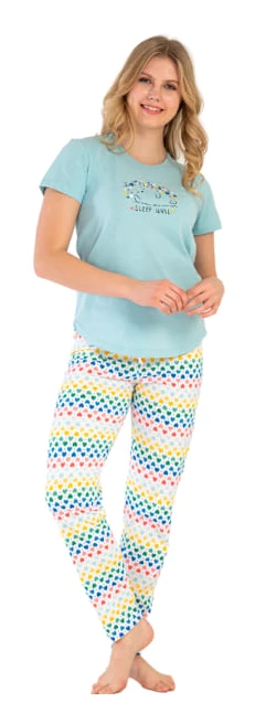 Dampyjamas i bomull, kortärmad, XL, Vienetta