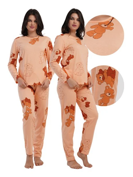 Dampyjamas Vienetta S bomull långbyxor och ärmar Bekväma och fina