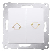 Kontakt-Simon DZP1W.01/11, Tryckknappsbrytare, Plast, Vit, IP20, IP44, 250 V, 10 A