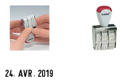 Fransk datumstämpel 1020 - TRODAT - avtryck 5 x 32 mm - månad med bokstäver - teckenhöjd 5 mm