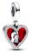 Charm Hänge - PANDORA - Dubbel Röd Hjärta & Lås 793119C01 - Silver - Kvinna - Vuxen