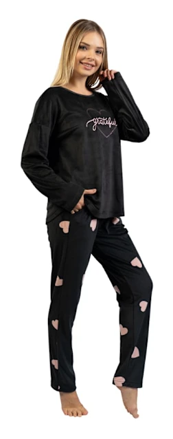 Vienetta dampyjamas, velour, lång, varm, storlek L 40