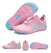 Barfotavandringsskor, dam/herr, andningsbara, halkfria, atletiska, bred tå, vattenskor, för promenader, löpning, simning, strand Rosa Storlek 27 Pink Size 27