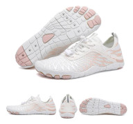 Barfotavandringsskor, dam/herr, andningsbara, halkfria, atletiska, bred tå, vattenskor, för promenader, löpning, simning, strand Vit Storlek 28 White Size 28