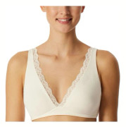 Schiesser BH Unique Cotton Soft Bra With Lace Creme bomull B 70 Dam