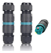 2-pack IP68 vattentät kabelkontakt Ø9mm-Ø12mm TÜV utomhus elektrisk anslutningshylsa 3-stift för trädgård 2-vägs botten, Versailles