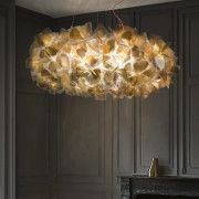 Clizia Mama Non Mama hänglampa, Ø 78 cm, guld/klar - Slamp - Vardagsrum - Design - Plast - Med flera ljuskällor