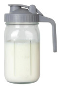 32oz Glass Jar with Lid - Wide Mouth for Easy Pouring - Comes with Snap Lid and Pour Spout