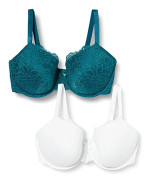 Iris & Lilly dam-bh i spets, 2-pack, flerfärgad (vit / djuphavsfärgad) 105 F (UK 40E)