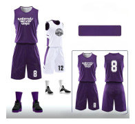 Dubbelsidig Baskettröja Kostym för Män Nätmaterial Andningsbar Vändbar Tryckt Baskettröja Träning Match Laguniform 5XL