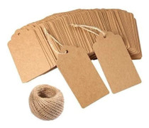 Presentlappar, 200 st Kraftpapper Bröllopspresenter, Bruna Rektangulära