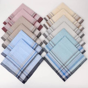 Klassiska Designer 12-pack Herrnäsdukar Bomull Slumpmässiga Färgade Näsdukar Set, Ficknäsduk Mjuk Näsduk, Bra Present till Fars Dag