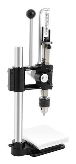 Manuell bordspress - Höjdjusterbar 0–16 cm - Borrchuck 1,5–13 mm - Utliggning 88 mm - Gjutjärn - Ljusgrå