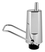 Frisörstol - Hydraulisk ersättningspump - Fyrbultsmönster - 200 kg kapacitet - Höjdjustering 11 cm - Axel Ø2,6 cm - Gjutjärnskropp - Silver
