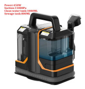 Handhållen matt- och möbeltvätt - Fläckborttagare - 450 W 11 kPa - 1080 ml tank - Tvätt & sug - Bil/soffa/matta - EU‑kontakt 220–240 V