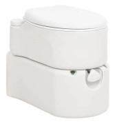 Campingtoalett - Exklusivt hem - Slagtålig PEHD - Antibakteriell emaljerad skål - Tank 24L/17L Vit