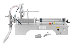 Vätskefyllningsmaskin - Horisontell pneumatisk flaskfyllare - 304 rostfritt stål - 1 l - 30 W - 40 flaskor/min - EU-kontakt - Silver