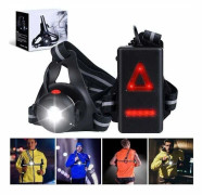 Vattentät IPX6 Bröstlampa för Löpning med 3 Lägen 45° Justerbar, Kompatibel med Utomhusaktiviteter - Jogging, Camping, Vandring, Hundpromenader