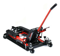 Motorcykellyft - Hydrauliskt lyftbord - Maxlast 680 kg - Höjd 11,5–37,5 cm - Plattform 30×28 cm - Storlek 75×35×15 cm - Röd