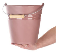 Plasthink med metallhandtag - 7 l förvaring och städning - Livsmedelssäker - Trädgård - Rosa