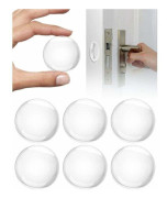 Väggdörrhandtagsstopp, 6 x transparent dörrstopp, rund skyddande dyna, dörrstötdämpare 4*0,8cm