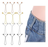 12 st justerbara midjeklämmor, återanvändbart midjespänne för lösa jeans och byxor, osynlig passform under kläder