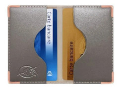 RFID-skyddad kortfodral – PVC Metall "Brun" – Skydd av bankdata – Tillverkad i Frankrike – Color Pop (2 kort)