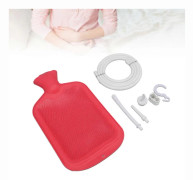 2L Hem Enema Påse Set Korrugerad Slang Krok Spänne Sil Gummi Enema Påse Kit för Duschning Röd