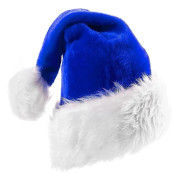 Blå Jultomteluva för Vuxna, Blå Heilwiy Julhatt med Mjuk Fuskpäls och Dubbellagerstyg för Heilwiy
