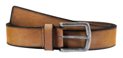 Bälte - LEONARDO VERRELLI - LV0149 - Brun - Äkta läder - Bredd 3,8 cm brun 140 cm