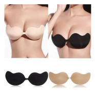 Push-up bh - Osynligt klister - Svart - Storlek L - Rygglös - Bekväm