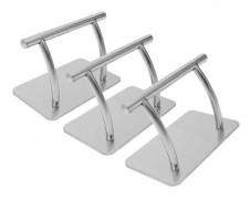 Fotstöd till frisörstol - 3-delat pedalset - Reservdel fotpall - Rostfritt stål & järn - För salong & barberarstol - Silver