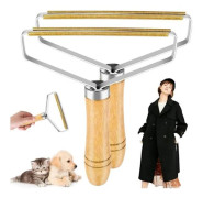 Luddborttagningshyvel, 2 delar bärbar luddborttagare med trähandtag Manuell hårborttagningsborste Portabel luddborttagare, (2