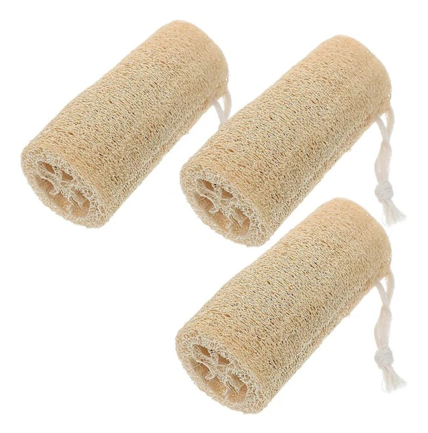 Loofah Exfolierande Svamp för Bad 3st Kroppsskrubb för Rengöring