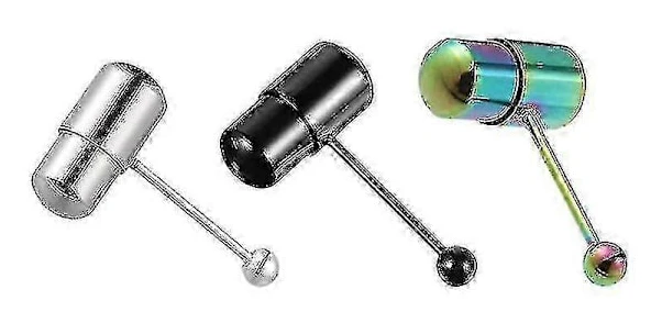 3 st tungring smycken vibrerande barbell piercing rostfritt stål