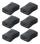 Paket HDTV-koppling, HDTV hona till hona adapter, guldpläterad HDTV-kontakt, HDTV-kabel förlängningskontakt omvandlare stöd, svart