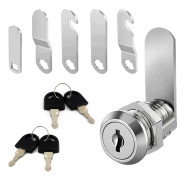 16 mm mailbox lock with 4 keys - Supplied with 5 different lock plates, lever lock for mailboxes
