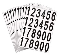 240 Pieces 10 Sheets Number Decals Mailbox Numbers Self-Adhesive Vinyl Numbers for Residence and Mailbox Signs (2 Inch, Black on White) (FMY)