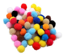 100 blandade färger och storlekar DIY handgjorda färgglada minipompoms för bröllops- och heminredning