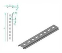 Baks TH35 SZP35H7/1 perforerad DIN-bärskena EURO 1 m 1,0 mm (613110)