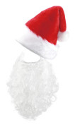 Santa Claus Skägg Peruk Set Vit Lockig Jul Dräkt Peruk Autentisk Santa Style Jul Cosplay Skägg Peruk Set