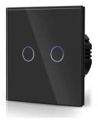 Standard Touch Switch, Väggströmbrytare, Kompatibel med LED-ljus, Pekskärm i Glas