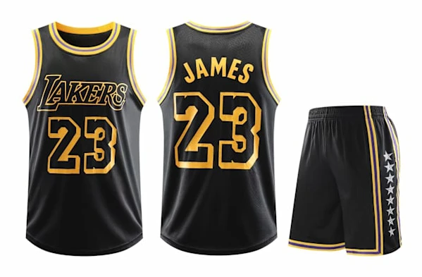 #23 Lebron James Baskettröja och Lakers-uniform för barn Svart S Black S