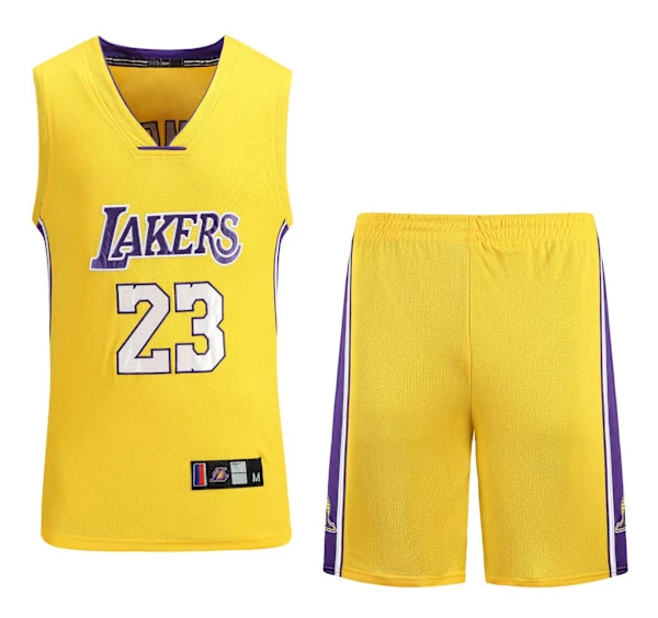 #23 ebron James Baskettröja Set akers Uniform för barn Gul