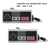 Spelkontroll - Trådbunden kontroll 1,80 m - Trådbunden - Kompatibel med NES Classic Mini/Wii/Wii U - 2-pack