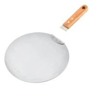Pizzaspade, Ergonomiskt Handtag, Hållbart Rostfritt Stål,Silver